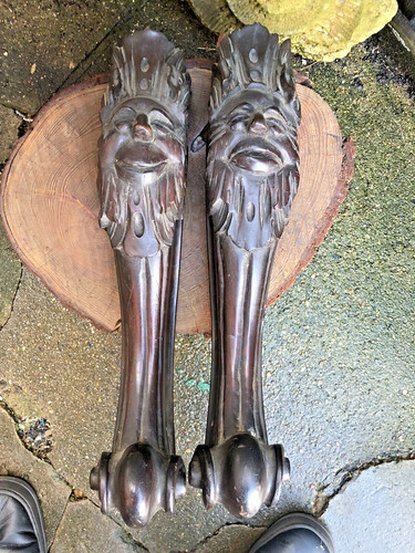 Antique carved oak green - green, man