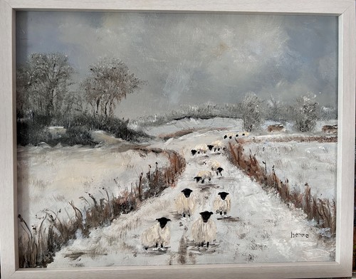 Sheep the road oil - sheep, |