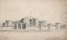 Beaumaris Castle Wales - Antique Watercolour Painting - 1774 18th Century