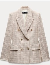 Zara PINK Textured Blazer