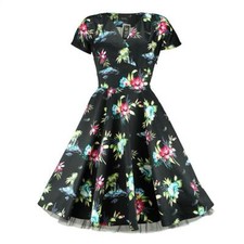 Black Rockabilly  Tiki  Dress