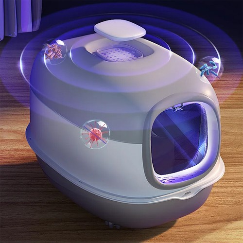 Hooded cat litter tray box - hooded,