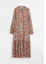 Ladies Dress by H&M size S  UK 10  36-38” Pattern Shirt Maxi Dress