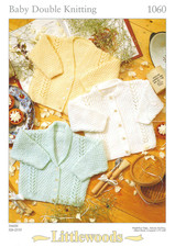 Baby Cardigan Knitting Pattern Copy Littlewoods 1060 DK – Premature to 18 Months