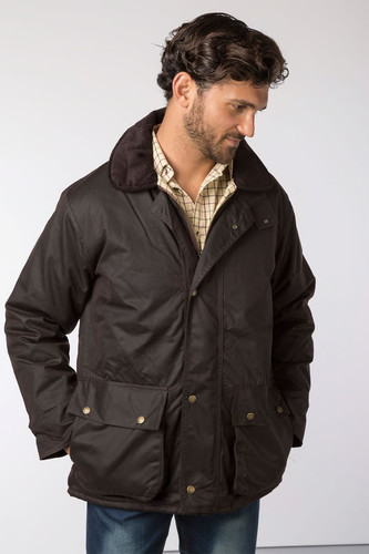 Men padded wax jacket - padded,