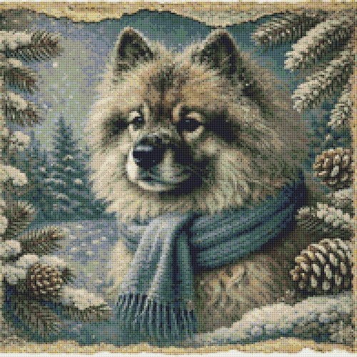 Keeshond puppy dog - puppy, comfort