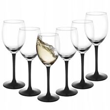 Glass Black Stem Luxurious Wine Glasses 250ml Set of 6 Long Stem H20cm Prosecco