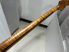 3A Reverse headstock 20 frets Roasted Flame Maple Electric JAZZ BASS Guitar neck