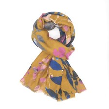 Mustard Autumn Leaves Scarf