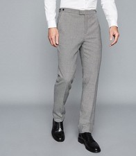 REISS Mens Napoleon Dogtooth Modern Fit Trousers in Black/ White UK Size 36"