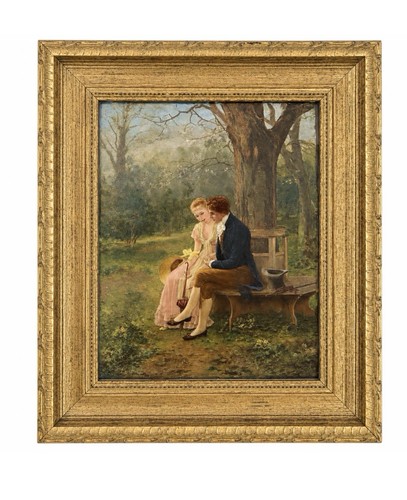 Vintage reverse glass painting - reverse,
