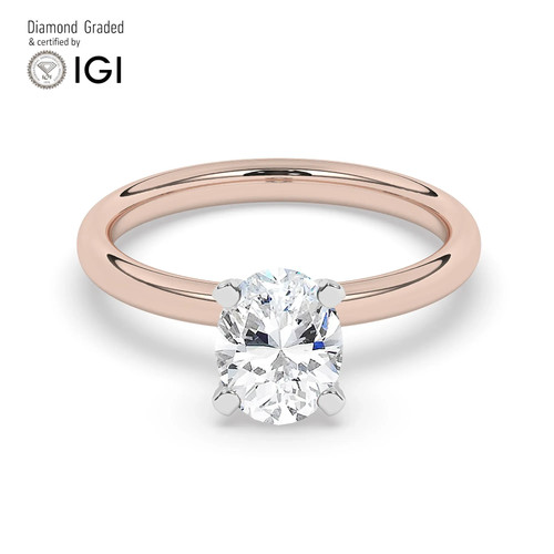 Oval diamond engagement ring - oval,