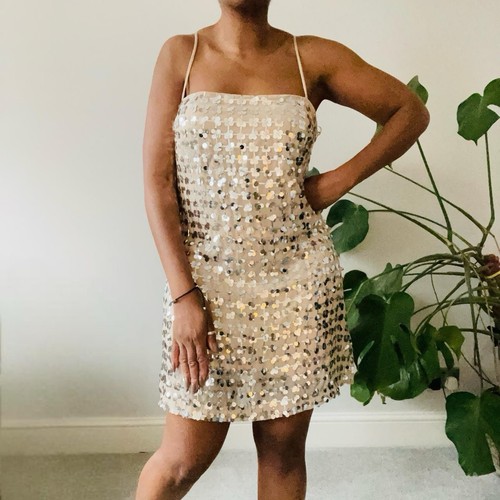 Zara beige silver sequin mini - zara,