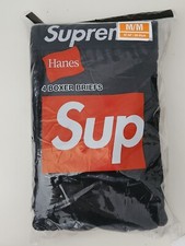 SS24 Supreme Hanes black boxer briefs (4 pack) M medium New unopened Underwear 