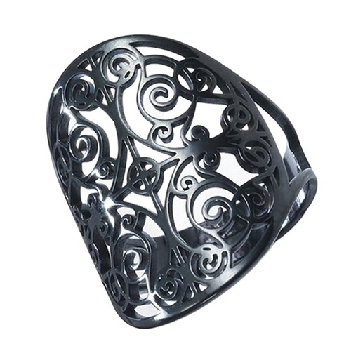 Filigree boho ring - ring, black