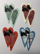 Westies on Tartan Hearts Westie Or Scottie Dogs Die Cuts (Toppers/Scrapbook)