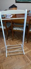 Wooden Clothes coat towel rail valet floor stand white pine gc cloakroom nursery