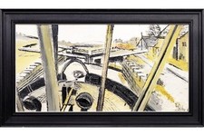 Fred Yates Original Oil Painting Oil On Board "Lock gates"