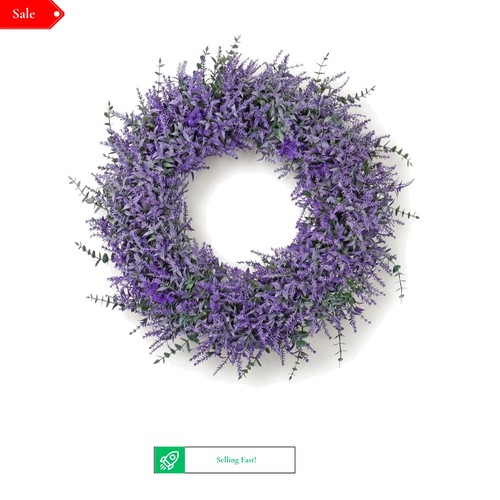 Artificial lavender wreath for - lavender,