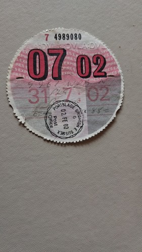 Genuine july 2002 tax disc - tax,