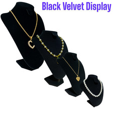 Black Velvet Jewelry Easel Necklace Chain Display Bust Stand Tower Rack for Home