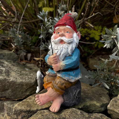 Fishing gnome garden ornament - fishing,