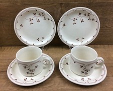 2 x Vintage Churchill Sincerity Brown Tea Trios - Cups and Saucers & Tea Plates