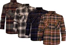 Plaid Flannel Shirt Lumberjack Yarn Dyed Check Brushed 100% Cotton w/ 4 Pockets