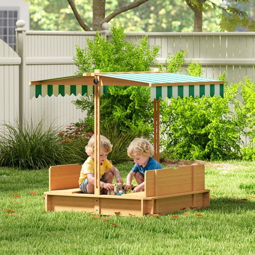 Kids square wooden sandpit - kids,