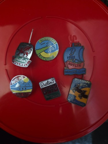Vintage butlins enamel badges - vintage,