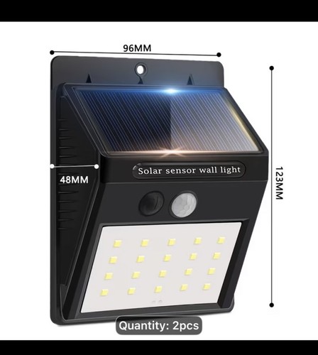 2pcs solar led pir motion - 2pcs,