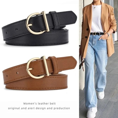 Women leather belt - belt, pin