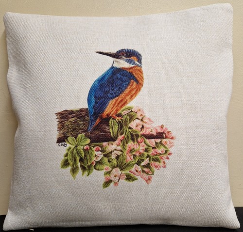 Kingfisher cushion cover - kingfisher, by