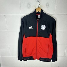 Cardiff City FC Jacket Mens Medium Black Adidas 2017/18 Football Tracksuit Top*