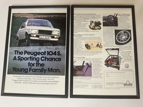 Framed original 1978 peugeot - original,