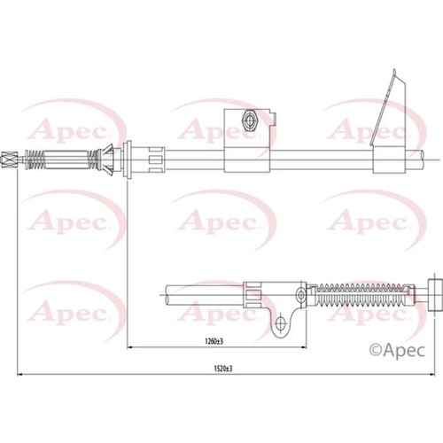 Apec handbrake cable - handbrake, left