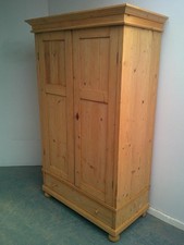 A Narrow Classic Antique / Old Pine 2 Door Knockdown Wardrobe to Wax/Paint