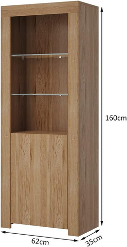 Display cabinet 160cm oak - cabinet,