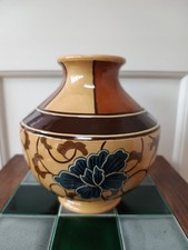Wedgwood Marsden Ware Vase with tubelined floral decoration c1880.