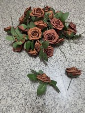 Job Lot of Faux Terracotta Foam Roses Artificial Flowers Wedding Decorations