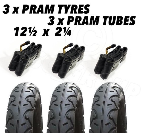 Pram tyres 3 x tubes - x,