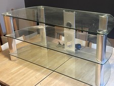 Glass TV Corner Three Shelf Stand