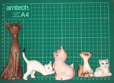 VINTAGE CAT ORNAMENTS MINATURE 1960 CERAMIC VARIUS HIEGHTS X 5