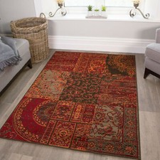 Warm Orange Red Rugs Traditional Living Room Rugs New Patchwork Modern Carpets