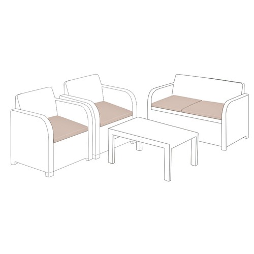Stone 4pc outdoor rattan - stone,