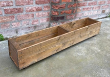 Wooden rectangular planter 120cm long trough plant tub