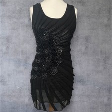Pussycat London Black Embellished Mini Dress. Size Small.