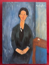 AMEDEO MODIGLIANI oil painting on  canvas, vtg stamped signed
