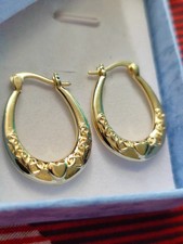 Gold Heart  Creole Hoop