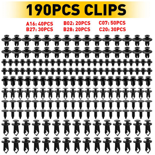 Size 190pcs bumper - size, clips